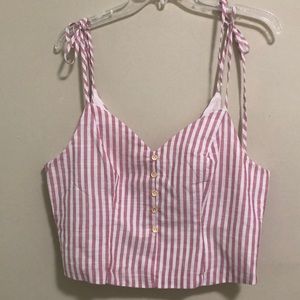 Hayden Crop Top SZ L Striped NWT